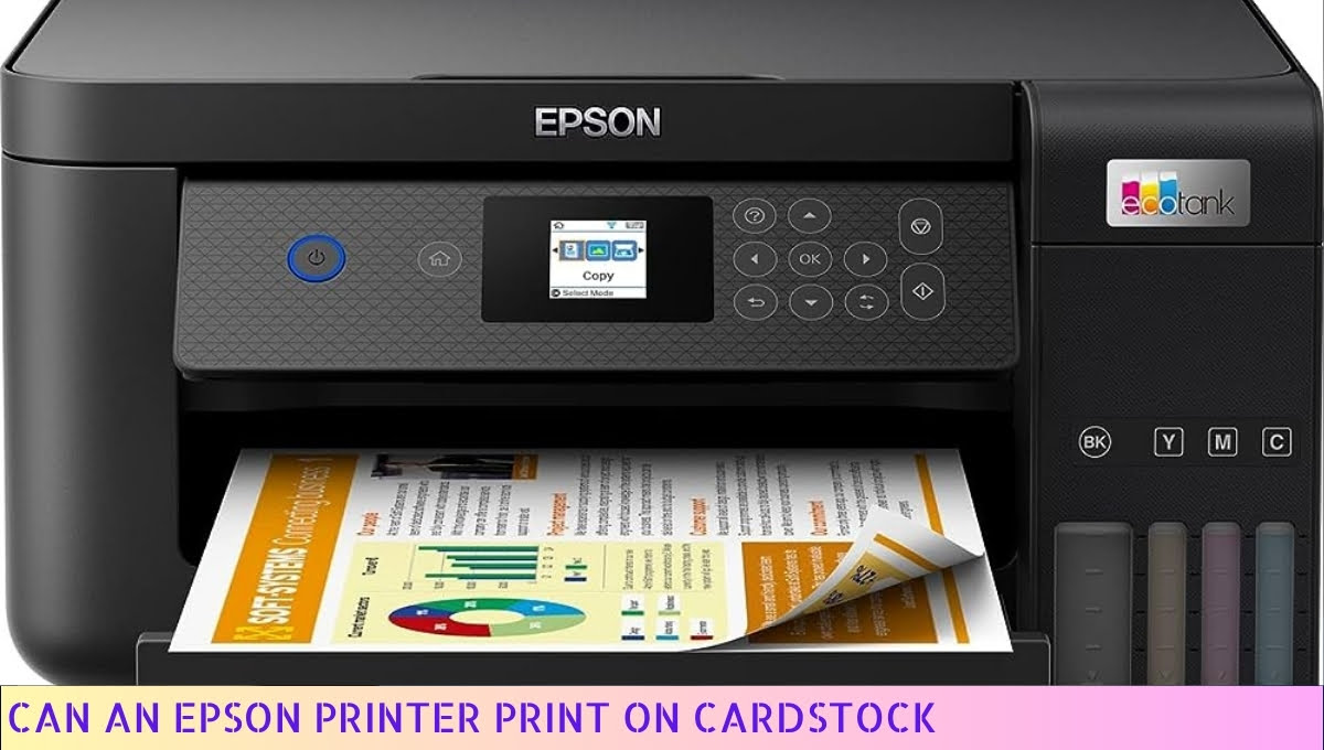 An Epson printer printing on cardstock paper, producing high-quality prints.