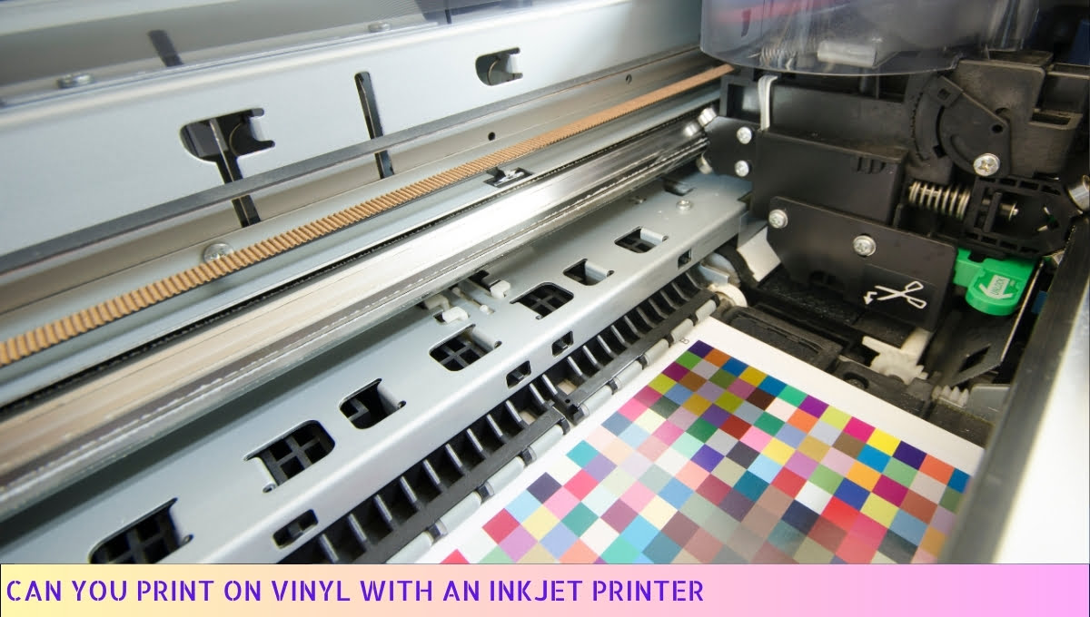 An inkjet printer printing on vinyl, showcasing its versatility in materials.